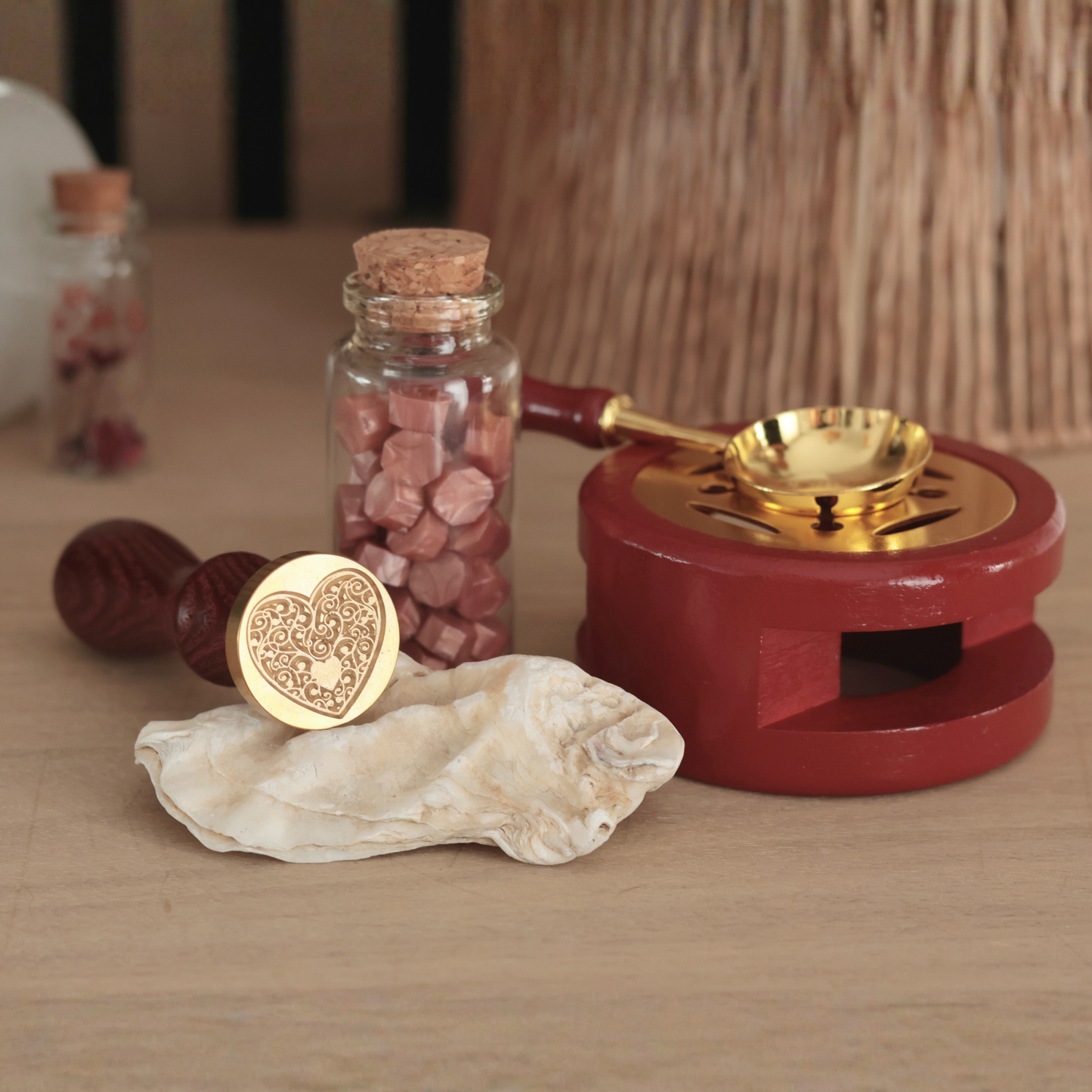 Coffret Coeur - pour 20-25 cachets de cire