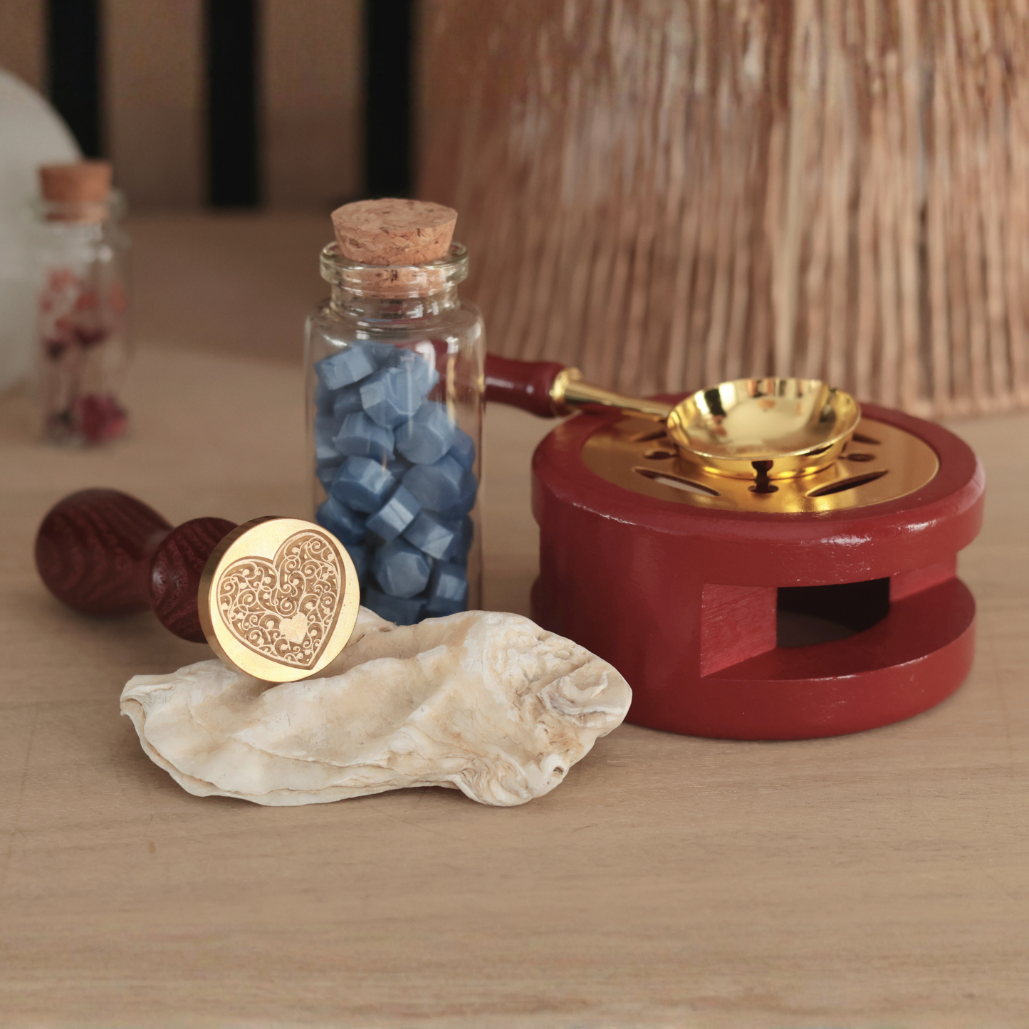 Coffret Coeur - pour 20-25 cachets de cire